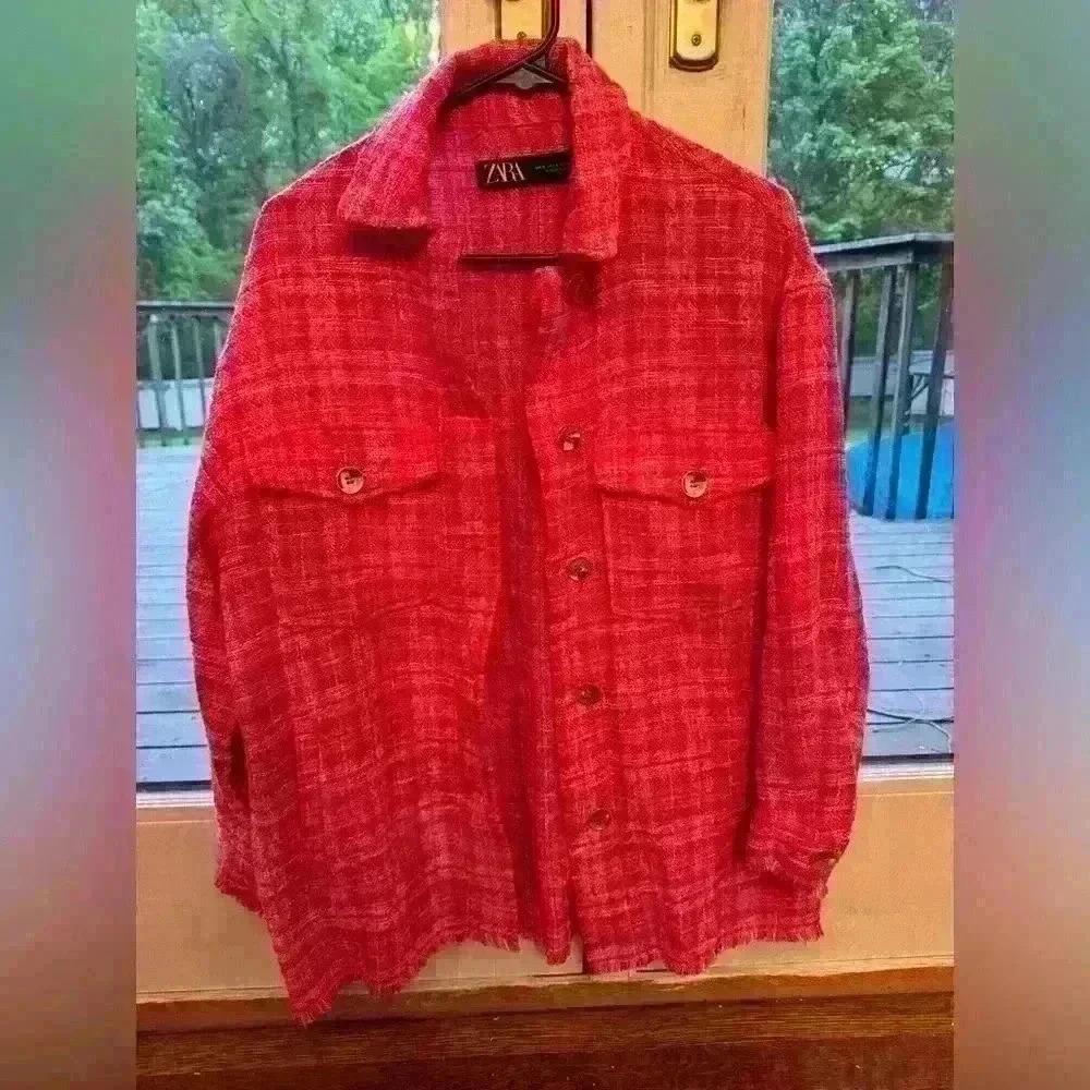 ZARA Pink Tweed Shacket - Picture 4 of 4